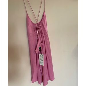 ZARA blush pink satin dress